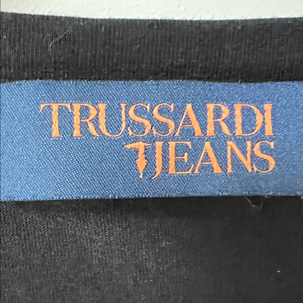 Trussardi Black Tee with Pink and White Graphic - Picture 2 of 8